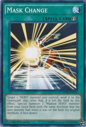 Mask Change (SDHS-EN022) - Structure Deck: HERO Strike 1st Edition Structure Deck: HERO Strike Yugioh Single  Squirtle Squad Card Shop.
