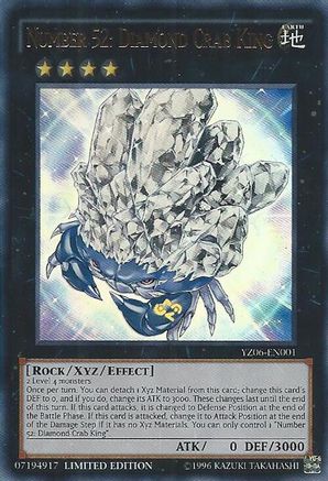 Number 52: Diamond Crab King (YZ06-EN001) - Yu-Gi-Oh! ZEXAL Manga Promotional Cards Limited Yu-Gi-Oh! ZEXAL Manga Promotional Cards Yugioh Single  Squirtle Squad Card Shop.