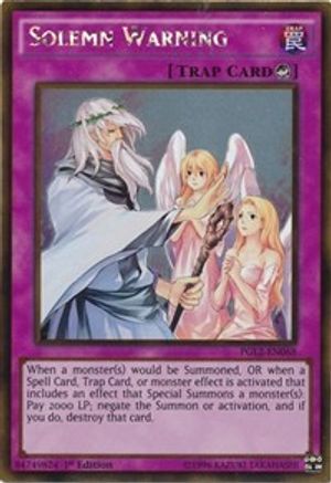 Solemn Warning (PGL2-EN068) - Premium Gold: Return of the Bling Unlimited Premium Gold: Return of the Bling Yugioh Single  Squirtle Squad Card Shop.