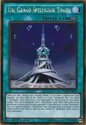The Grand Spellbook Tower (PGL2-EN057) - Premium Gold: Return of the Bling Unlimited Premium Gold: Return of the Bling Yugioh Single  Squirtle Squad Card Shop.