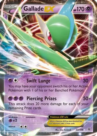 Gallade EX 034  - Holofoil XY  Roaring Skies - Ultra Rare XY - Roaring Skies Pokemon Single  Squirtle Squad Card Shop.