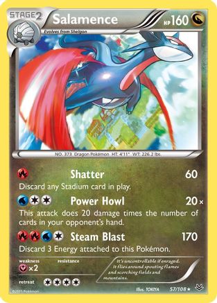 Salamence 057  - Reverse Holofoil XY  Roaring Skies - Holo Rare XY - Roaring Skies Pokemon Single  Squirtle Squad Card Shop.