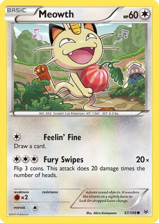 Meowth 067  XY  Roaring Skies - Common XY - Roaring Skies Pokemon Single  Squirtle Squad Card Shop.