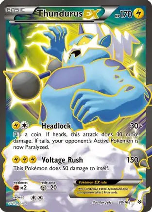 XY - Roaring Skies - Thundurus EX 98/108 - Holo