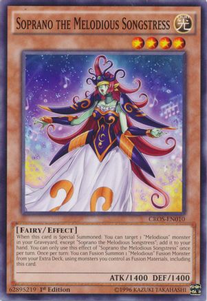 Soprano the Melodious Songstress (CROS-EN010) - Crossed Souls 1st Edition Crossed Souls Yugioh Single  Squirtle Squad Card Shop.