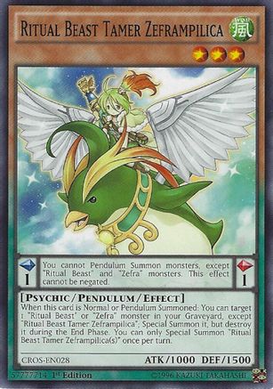 Ritual Beast Tamer Zeframpilica (CROS-EN028) - Crossed Souls Unlimited Crossed Souls Yugioh Single  Squirtle Squad Card Shop.