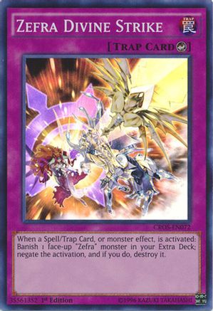 Zefra Divine Strike (CROS-EN072) - Crossed Souls 1st Edition Crossed Souls Yugioh Single  Squirtle Squad Card Shop.