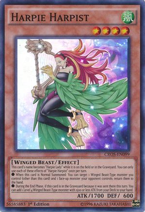 Harpie Harpist (CROS-EN099) - Crossed Souls Unlimited Crossed Souls Yugioh Single  Squirtle Squad Card Shop.