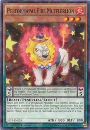 Performapal Fire Mufflerlion (Shatterfoil) (SP15-EN024) - Star Pack ARC-V 1st Edition Star Pack ARC-V Yugioh Single  Squirtle Squad Card Shop.