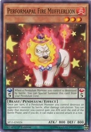 Performapal Fire Mufflerlion (SP15-EN024) - Star Pack ARC-V 1st Edition Star Pack ARC-V Yugioh Single  Squirtle Squad Card Shop.