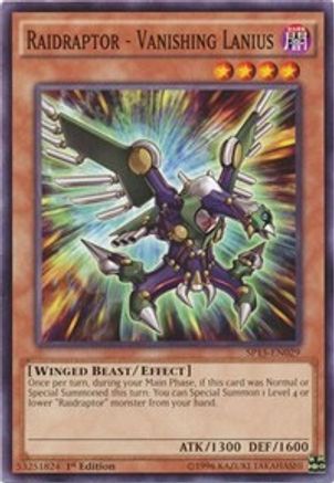 Raidraptor - Vanishing Lanius (SP15-EN029) - Star Pack ARC-V 1st Edition Star Pack ARC-V Yugioh Single  Squirtle Squad Card Shop.