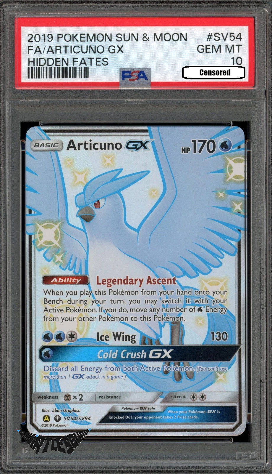 Pokémon TCG – Articuno GX SV54/SV94 – Hidden Fates Shiny Vault – PSA 10 Gem Mint