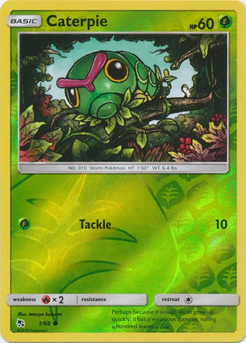 Caterpie 001/68 - Reverse Holofoil Hidden Fates - Common Hidden Fates Pokemon Single  Squirtle Squad Card Shop.