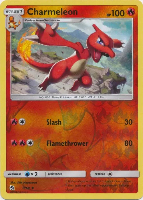 Charmeleon 008/68 - Reverse Holofoil Hidden Fates - Uncommon Hidden Fates Pokemon Single  Squirtle Squad Card Shop.