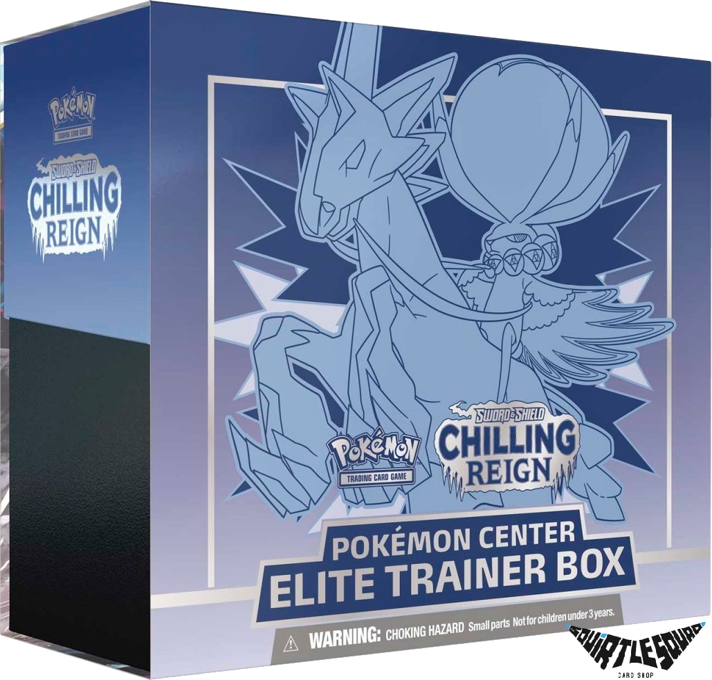 Pokémon TCG – Sword & Shield: Chilling Reign Ice Rider Calyrex Pokémon Center Elite Trainer Box – Exclusive – Factory Sealed