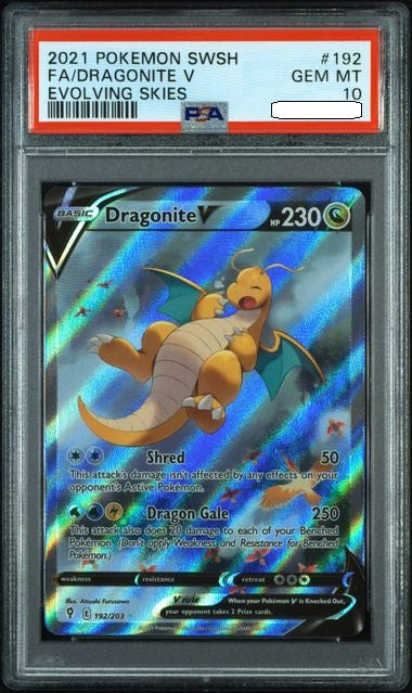 Pokémon TCG – Dragonite V 192/203 Alternate Art Ultra Rare – Evolving Skies – PSA 10 Gem Mint Squirtle Squad Card Shop.   Squirtle Squad Card Shop.