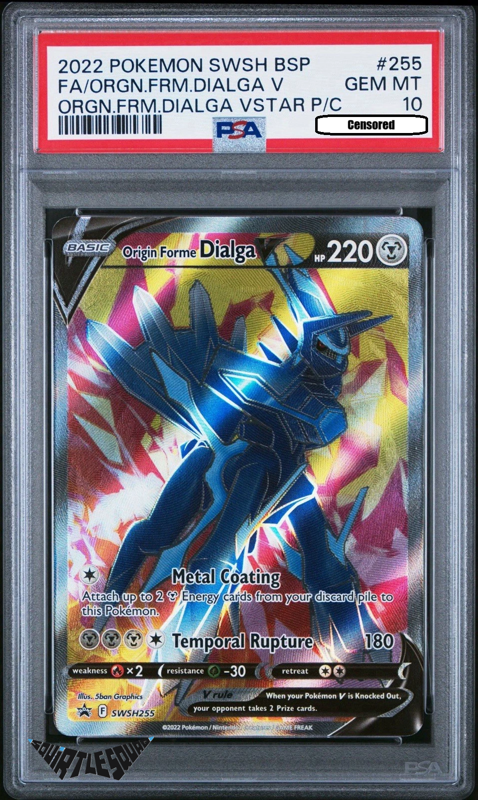 Pokémon TCG – Origin Forme Dialga V – Full Art – Sword & Shield Black Star Promo SWSH255 – PSA 10 Gem Mint