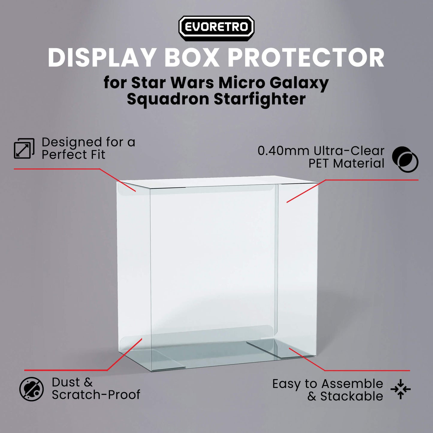 Star Wars Micro Galaxy Squadron Starfighter EVORETRO PET Protectors (0.40 mm, 10-Pack) EVORETRO Canada Figurine Protectors  Squirtle Squad Card Shop.