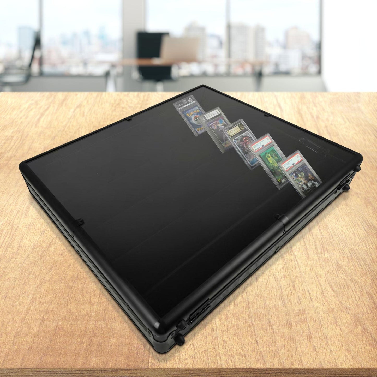 EVORETRO Lockable Display Case – Secure Showcase 24x36x4 Inch Black with removal Separator EVORETRO Canada Card Protectors  Squirtle Squad Card Shop.