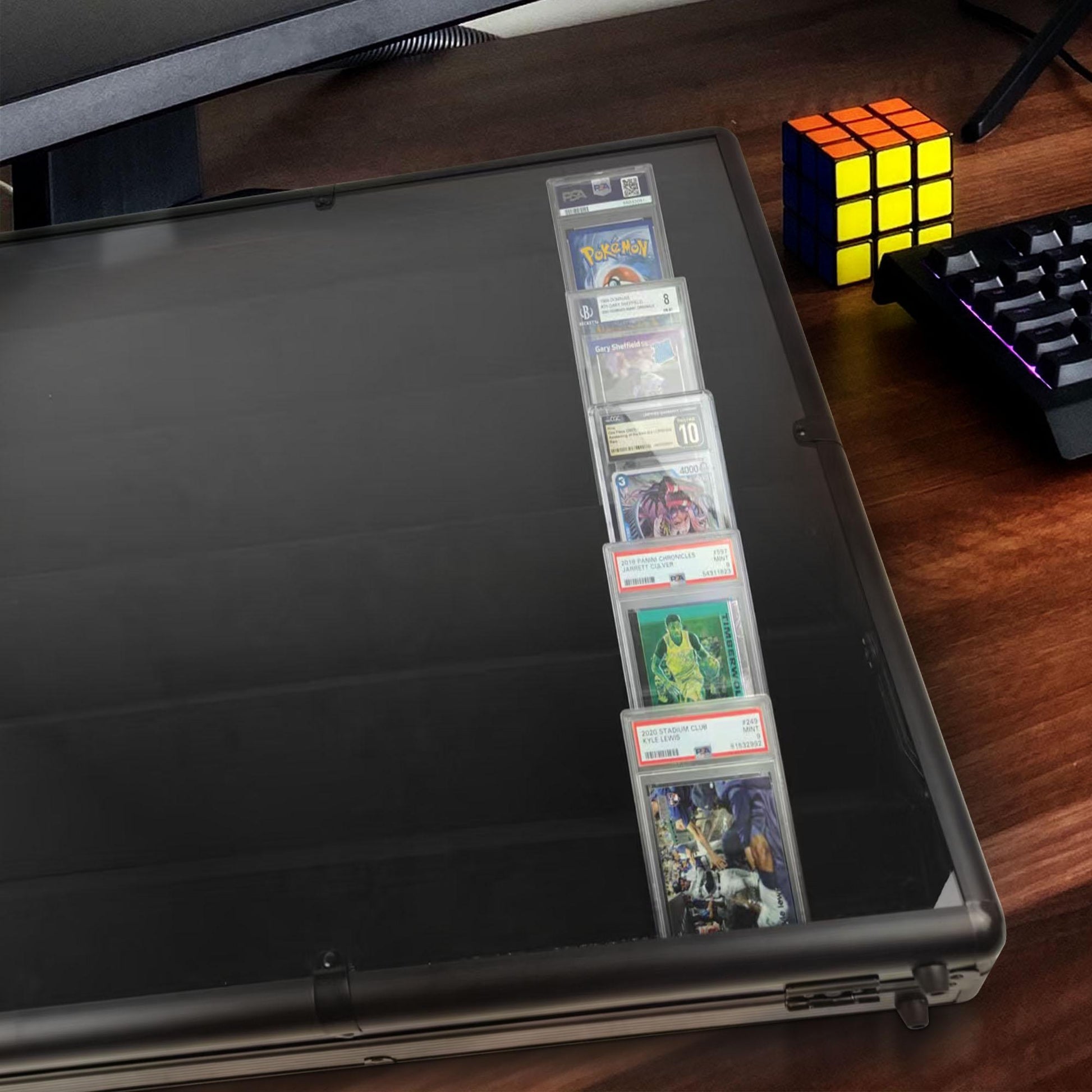 EVORETRO Lockable Display Case – Secure Showcase 24x36x4 Inch Black with removal Separator EVORETRO Canada Card Protectors  Squirtle Squad Card Shop.
