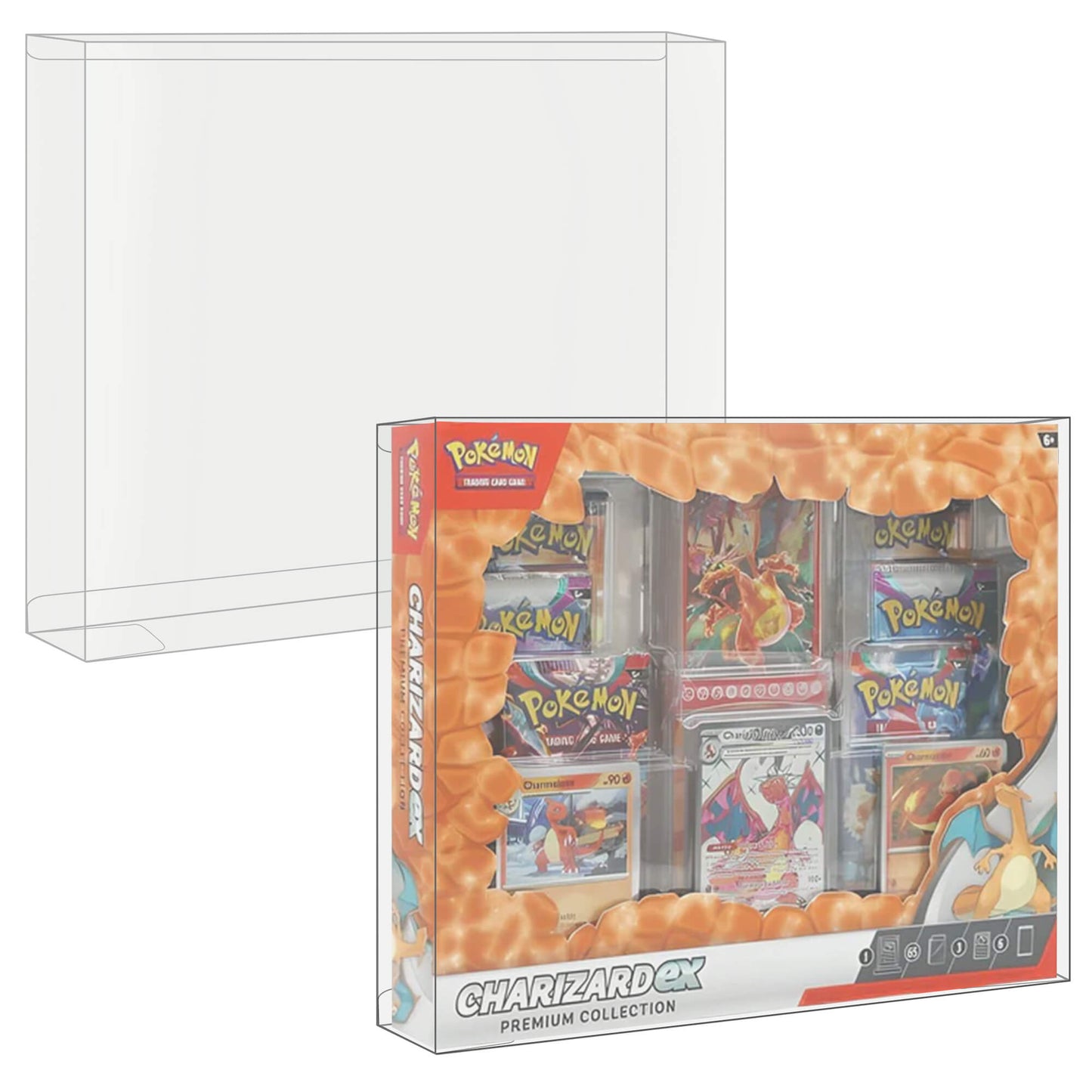 Pokemon Collection Box EVORETRO Protector – Charizard EX Fit (5 Pack) EVORETRO Canada Card Protectors  Squirtle Squad Card Shop.