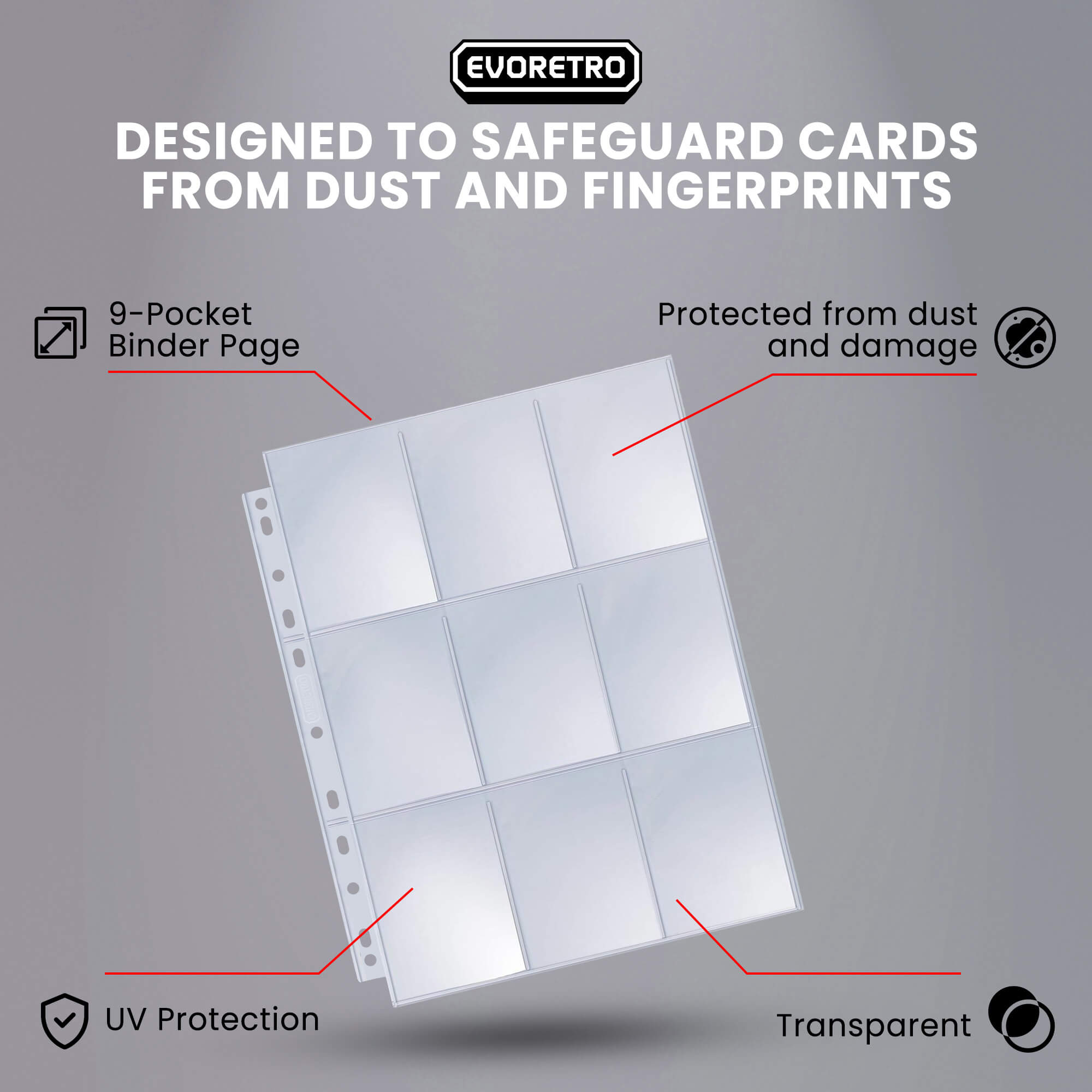 EVORETRO 9-Pocket Binder Pages for Trading Cards | 40 Sheets EVORETRO Canada Card Protectors  Squirtle Squad Card Shop.