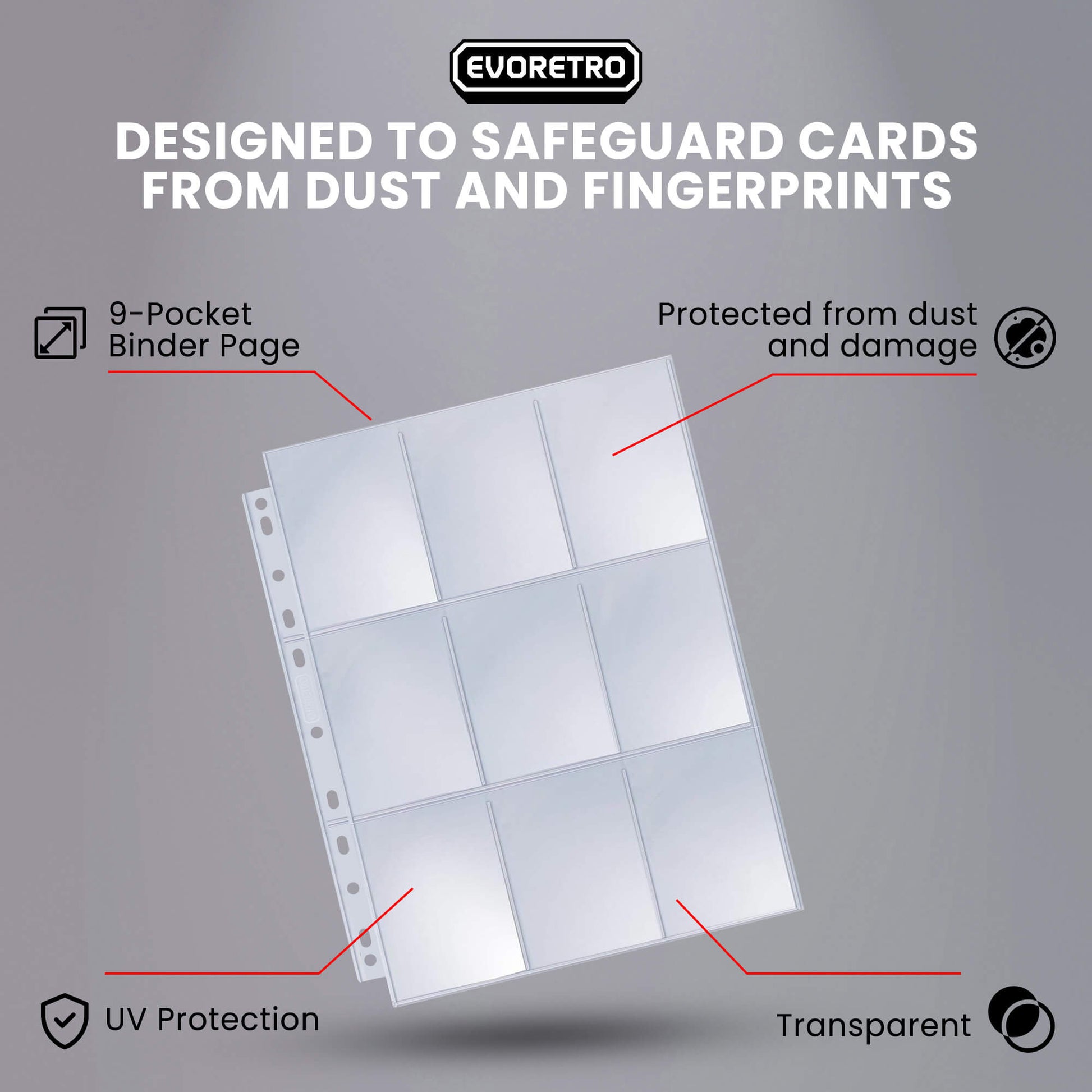 EVORETRO 9-Pocket Binder Pages for Trading Cards | 40 Sheets EVORETRO Canada Card Protectors  Squirtle Squad Card Shop.