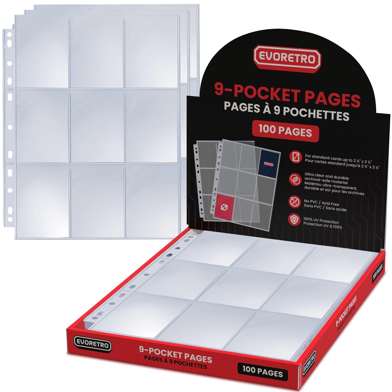 9 Pocket Binder Pages for Trading Cards – 100 Pack EVORETRO Canada Card Protectors  Squirtle Squad Card Shop.