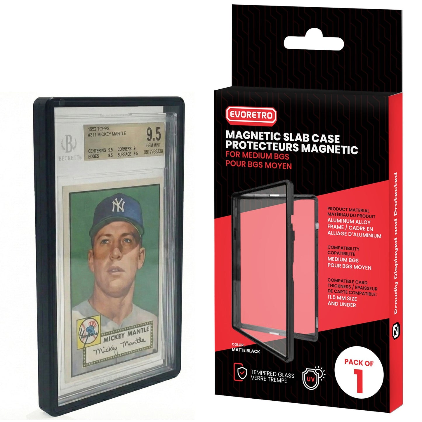 BGS Beckett EVORETRO Magnetic Slab Case – Matte Black EVORETRO Canada Card Protectors  Squirtle Squad Card Shop.