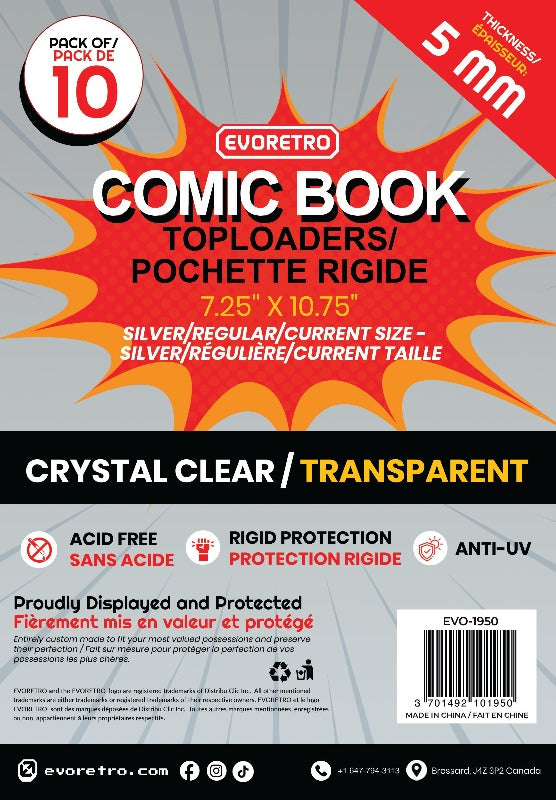 Silver Age Comic Book Top Loader Toploader 5MM EVORETRO Canada Comic Protectors  Squirtle Squad Card Shop.