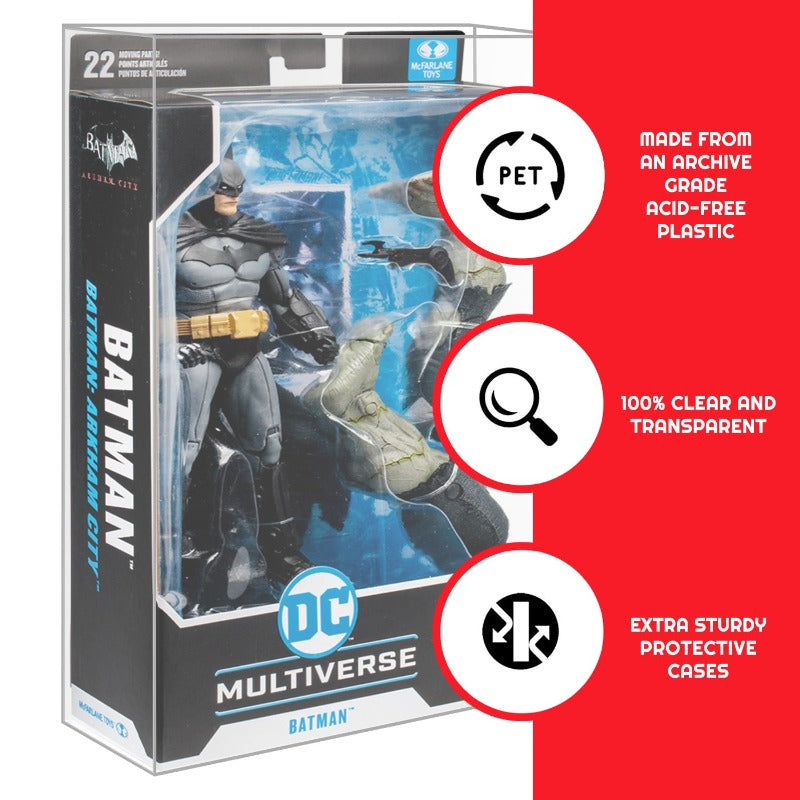 DC Multiverse McFarlane Toys 7" EVORETRO PET Action Figure Case - Pack of 10 EVORETRO Canada Figurine Protectors  Squirtle Squad Card Shop.