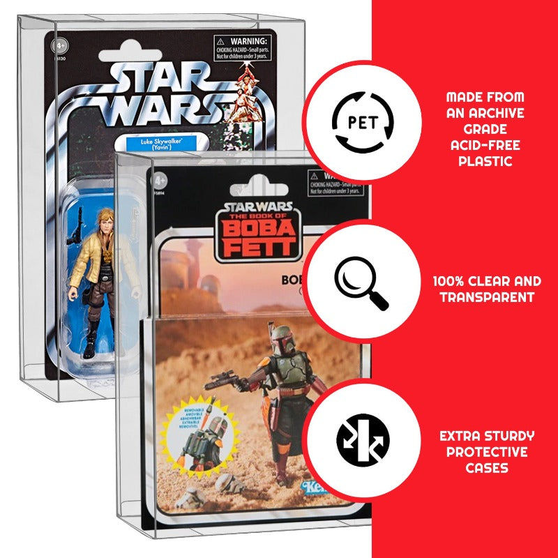 EVORETRO Action Figure Display Case for Carded Star Wars and GI Joe 3.75'' Deep 44MM - 10 Pack EVORETRO Canada Figurine Protectors  Squirtle Squad Card Shop.