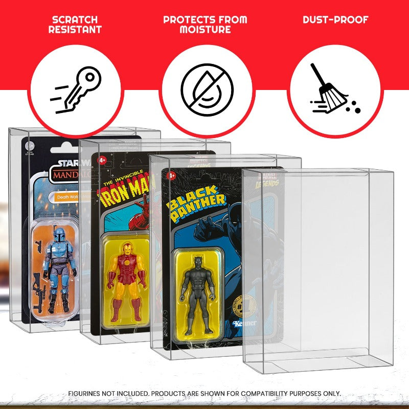 EVORETRO Action Figure Display Case for Carded Star Wars and GI Joe 3.75'' Deep 44MM - 10 Pack EVORETRO Canada Figurine Protectors  Squirtle Squad Card Shop.