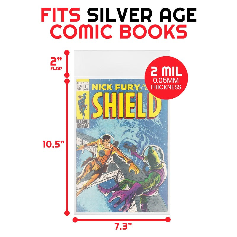 EVORETRO Comic Bags for Silver Age Comic Bags Protector - 2MIL EVORETRO Canada Comic Protectors  Squirtle Squad Card Shop.