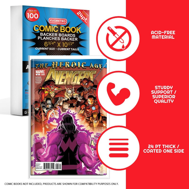 Current Age Comic Backer Boards Size Comic - Backboard 24PT EVORETRO Canada Comic Protectors  Squirtle Squad Card Shop.