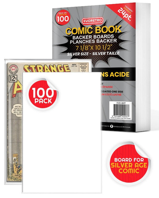 Comic Backer Boards for Silver Age Comic - Backboard 24PT EVORETRO Canada Comic Protectors  Squirtle Squad Card Shop.