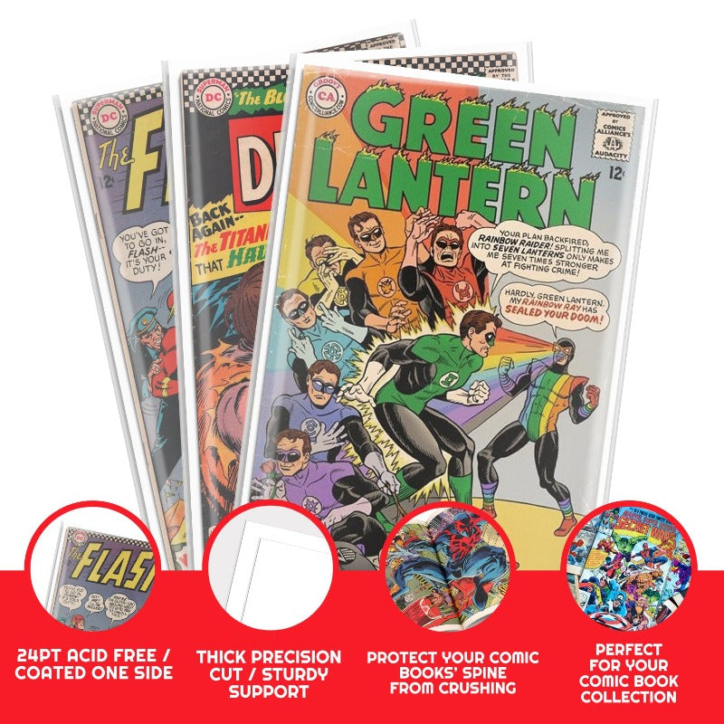Regular-Silver Comic Backer Boards - Backboard 24PT EVORETRO Canada Comic Protectors  Squirtle Squad Card Shop.