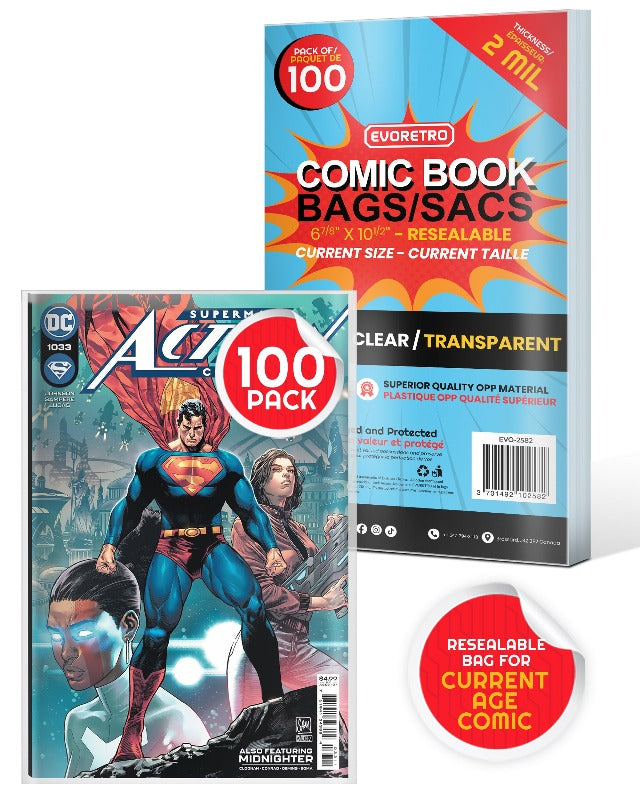 Current Age Resealable Comic Bags Fits Size -2MIL EVORETRO Canada Comic Protectors  Squirtle Squad Card Shop.