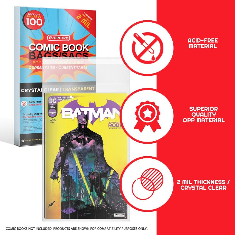 Current Age Resealable Comic Bags Fits Size -2MIL EVORETRO Canada Comic Protectors  Squirtle Squad Card Shop.