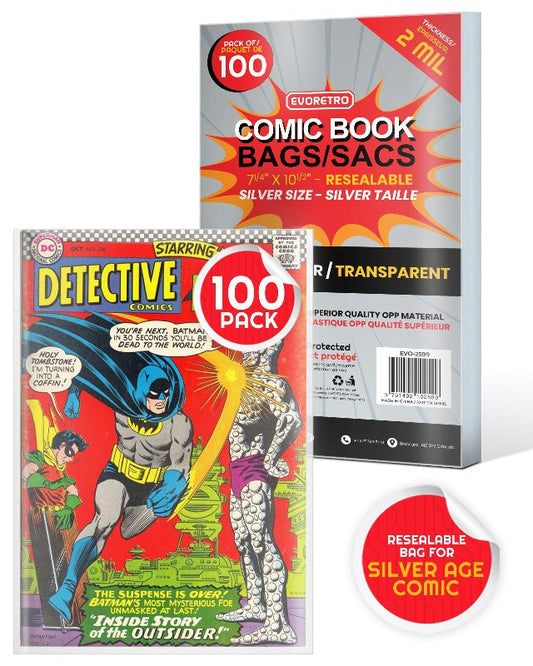 EVORETRO Resealable Comic Bags Fits With Silver Age Comics -2MIL EVORETRO Canada Comic Protectors  Squirtle Squad Card Shop.