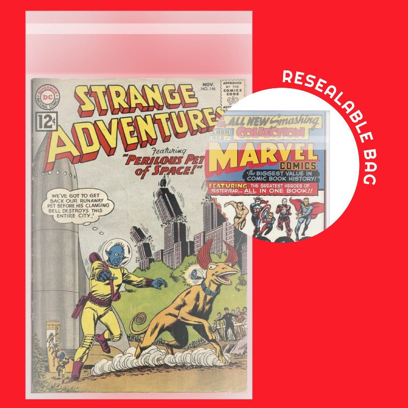 EVORETRO Resealable Comic Bags Fits With Silver Age Comics -2MIL EVORETRO Canada Comic Protectors  Squirtle Squad Card Shop.