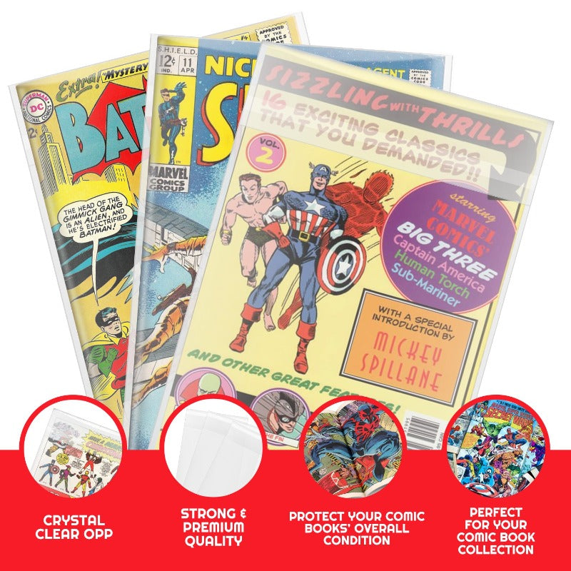 EVORETRO Resealable Comic Bags Fits With Silver Age Comics -2MIL EVORETRO Canada Comic Protectors  Squirtle Squad Card Shop.