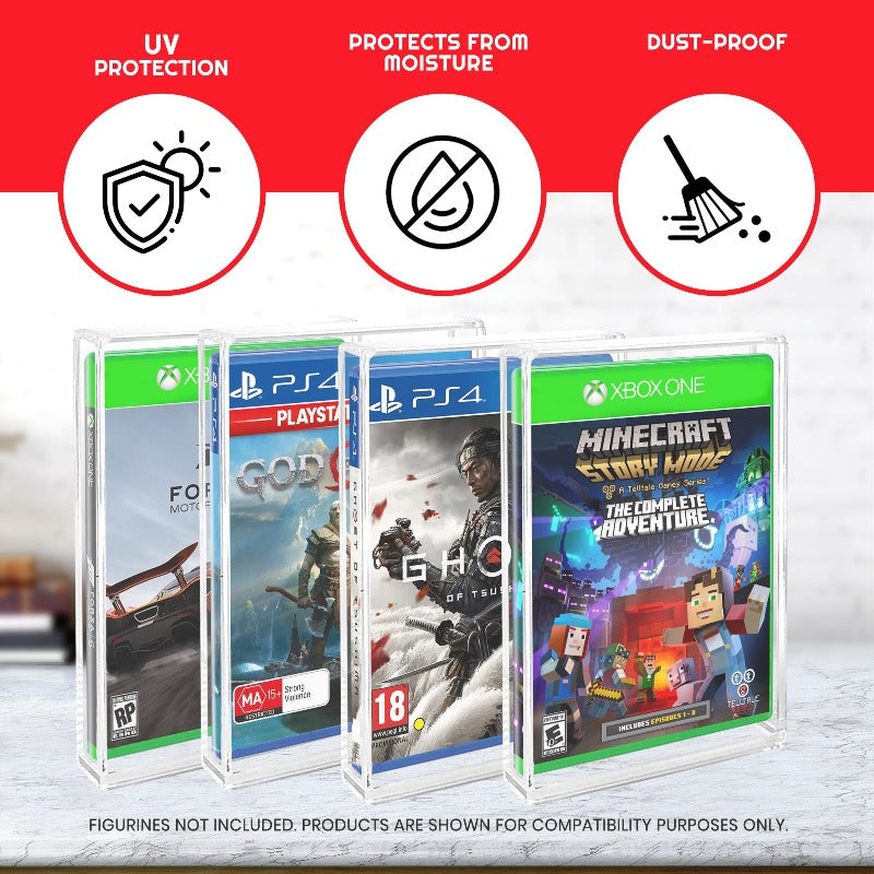 EVORETRO Acrylic Video Game Box Protector for Sony PS3 PS4, Blu-Ray, XBOX1 - Pack of 2 EVORETRO Canada Video Game Protectors  Squirtle Squad Card Shop.