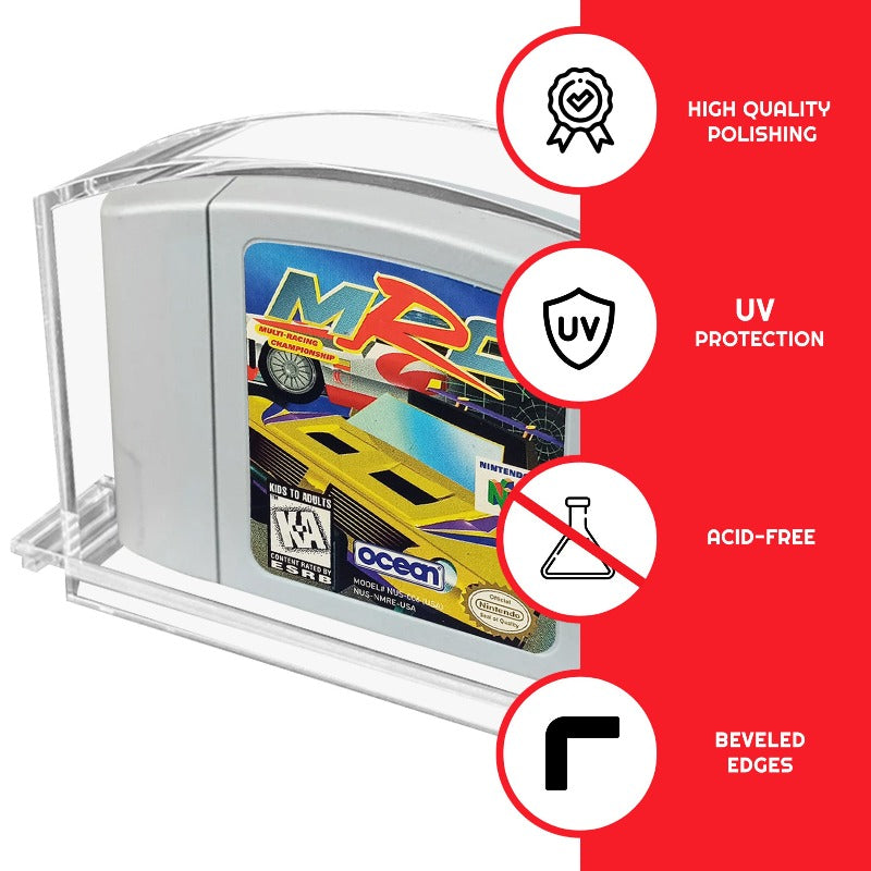 Acrylic Case for N64 Nintendo 64 Cartridge pack of 2 EVORETRO Canada Protectors  Squirtle Squad Card Shop.