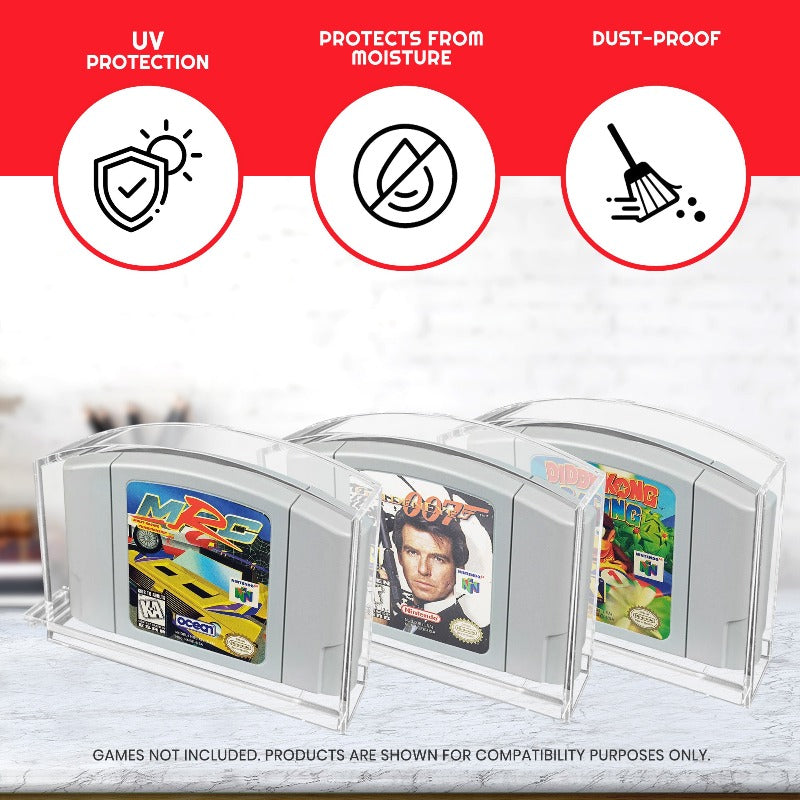 Acrylic Case for N64 Nintendo 64 Cartridge pack of 2 EVORETRO Canada Protectors  Squirtle Squad Card Shop.