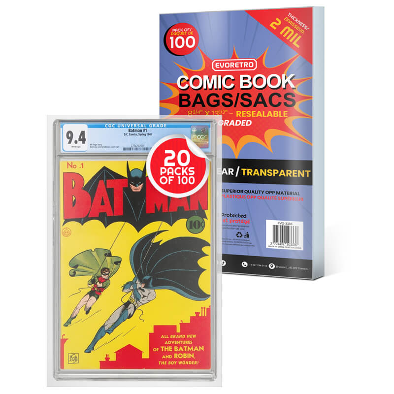 Comic Book Bags Resealable for Graded Comics - 2 MIL EVORETRO Canada Comic Protectors  Squirtle Squad Card Shop.