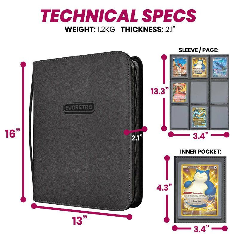 EVORETRO Top Loader Binder 3x3 216 Card holder EVORETRO Canada Card Protectors  Squirtle Squad Card Shop.