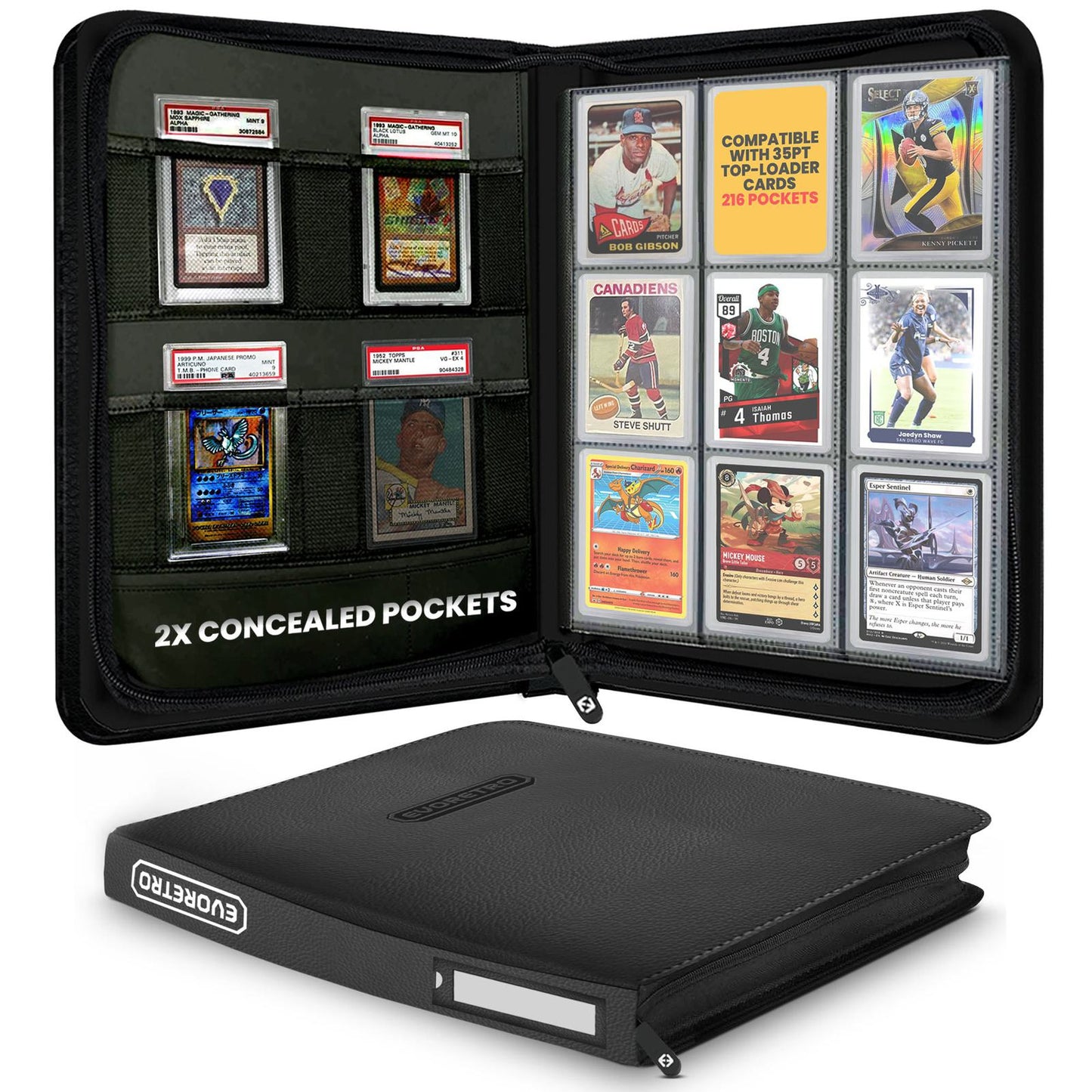 EVORETRO Top Loader Binder 3x3 216 Card holder EVORETRO Canada Card Protectors  Squirtle Squad Card Shop.