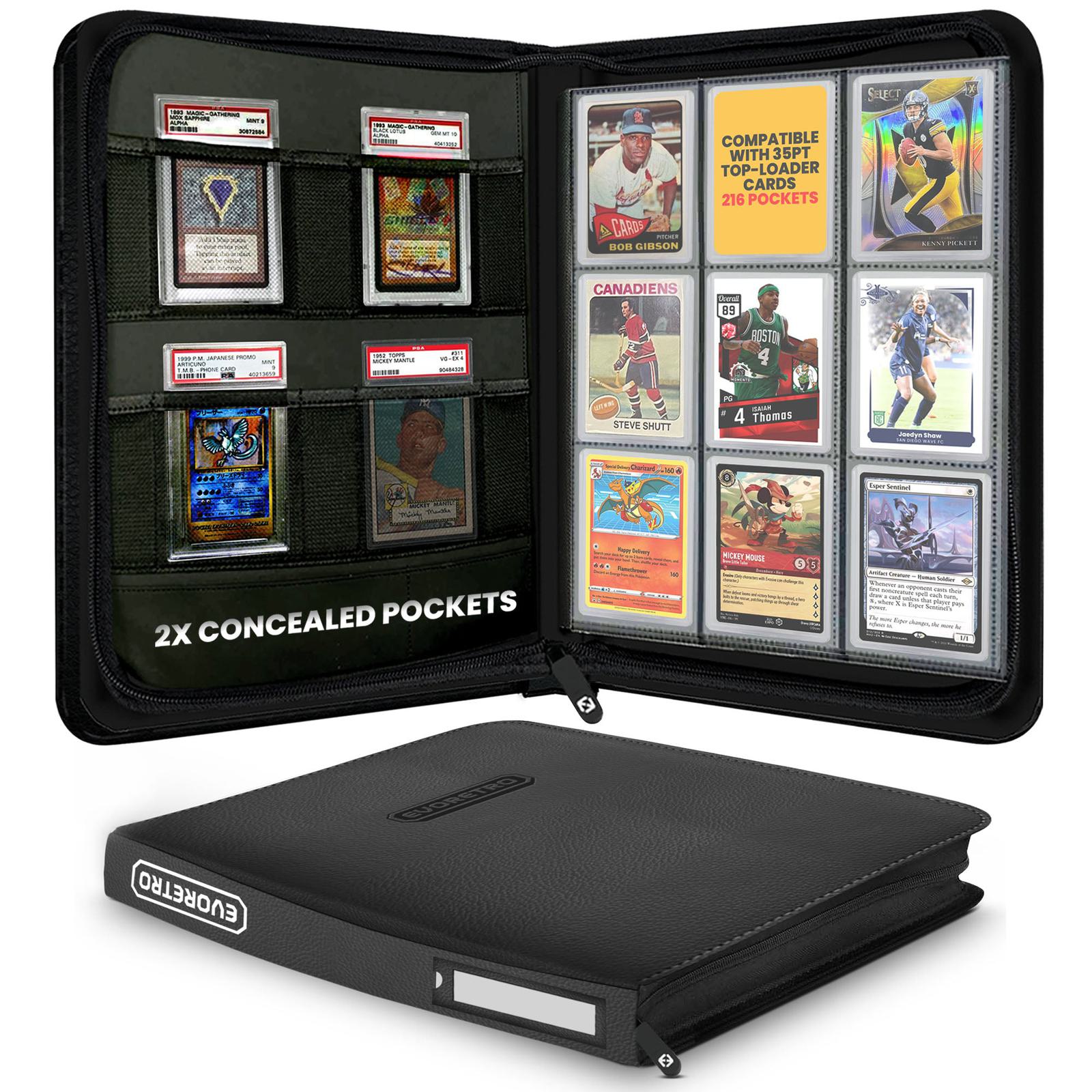 EVORETRO Top Loader Binder 3x3 216 Card holder EVORETRO Canada Card Protectors  Squirtle Squad Card Shop.