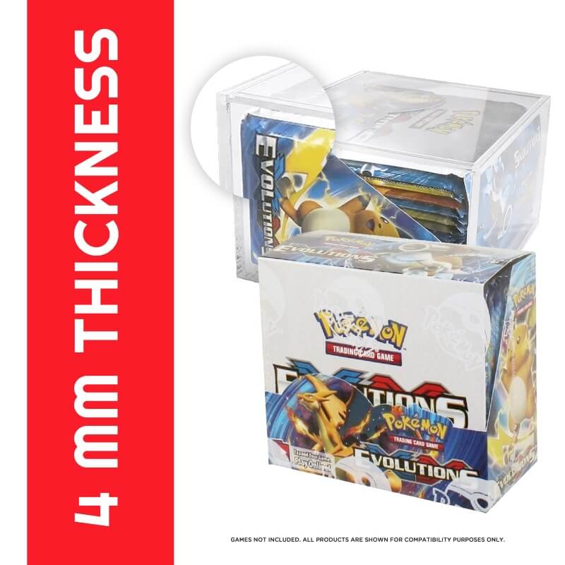 Pokemon Booster Box w/ Sliding Lid Anti-UV - EVORETRO Acrylic Protector 4.0MM EVORETRO Canada Card Protectors  Squirtle Squad Card Shop.